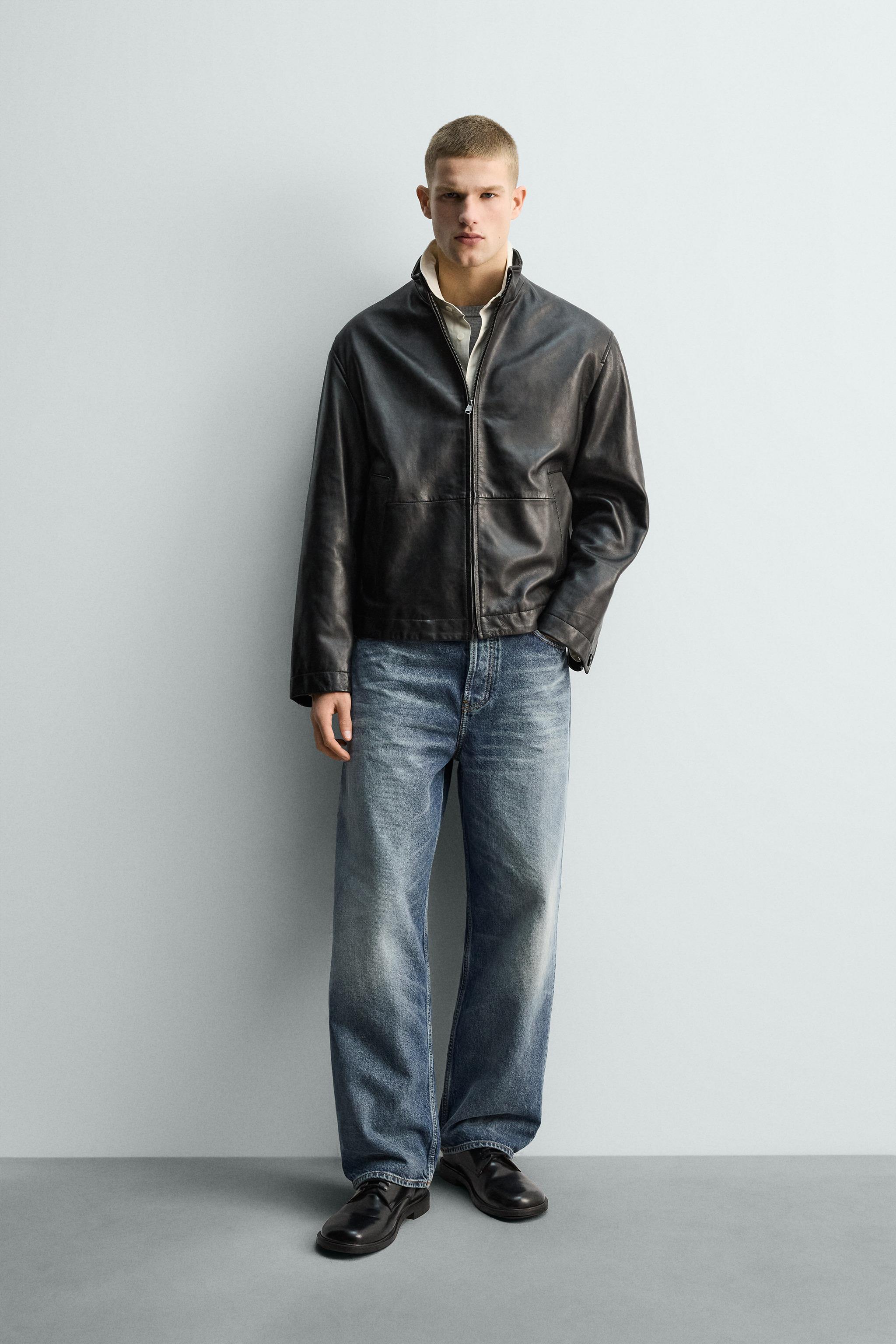 RELAXED FIT LEATHER JACKET